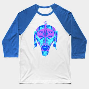 Blue African Mask No 11 Baseball T-Shirt